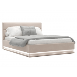 Lit coffre avec led - DARMON - 180x200 cm / Velours côtelé beige