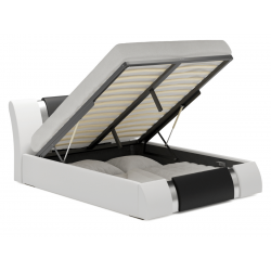 Lit coffre design avec bande métallique - ATILLA - 140x190 cm / Velou