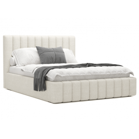 Lit coffre design - CELINE - Tissu velours noir / 160x200 cm