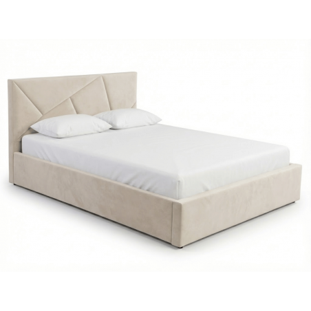 Lit coffre design - LEA - 140x190 cm / Velours gris