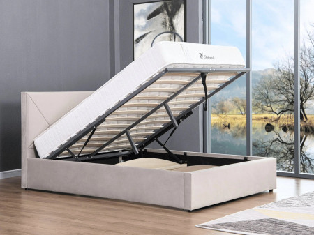 Lit coffre design - LEA - 180x200 cm / Velours gris