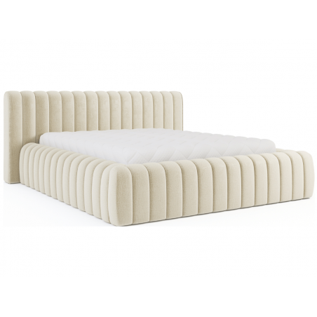 Lit coffre design - MILLA - 140x200 cm / Velours beige