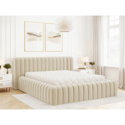 Lit coffre design - MILLA - 160x200 cm / Velours gris foncé