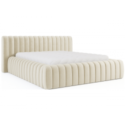 Lit coffre design - MILLA - 180x200 cm / Velours gris clair