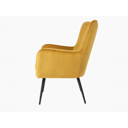 Fauteuil en velours design - ERGO - Velours jaune
