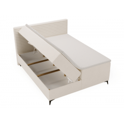 Lit complet lit Boxspring avec sommier matelas et surmatelas - SARA - 