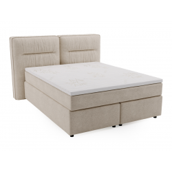 Lit complet lit Boxspring avec sommier matelas et surmatelas - NAVA - 