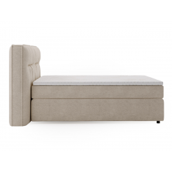 Lit complet lit Boxspring avec sommier matelas et surmatelas - NAVA - 