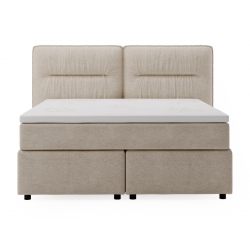 Lit complet lit Boxspring avec sommier matelas et surmatelas - NAVA - 