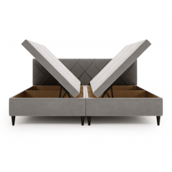 Lit complet lit Boxspring avec sommier matelas et surmatelas - EMILY -