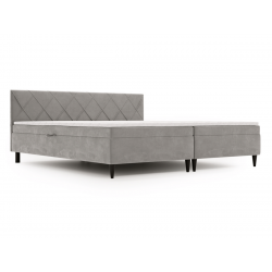 Lit complet lit Boxspring avec sommier matelas et surmatelas - EMILY -