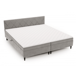 Lit complet lit Boxspring avec sommier matelas et surmatelas - EMILY -