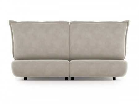 Lit design double sommier - NORA - Velours gris foncé / 140x200 cm