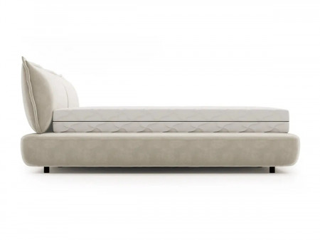 Lit design double sommier - NORA - Velours vert / 160x200 cm