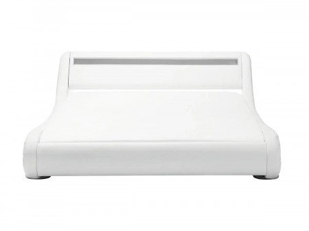 Lit design avec Led - DIANE - 90x190 cm / Simili cuir noir