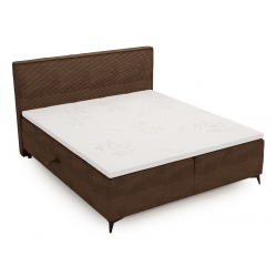 Lit complet lit Boxspring avec sommier matelas et surmatelas - ELSA - 