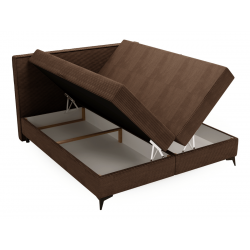 Lit complet lit Boxspring avec sommier matelas et surmatelas - ELSA - 