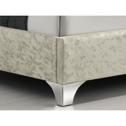 Lit Lillian en velours capitonné avec strass – Design élégant - 1