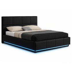 Lit LUMEA – Sommier lumineux avec coffre de rangement - 180x200 cm /