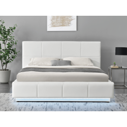 Lit LUMEA – Sommier lumineux avec coffre de rangement - 180x200 cm /