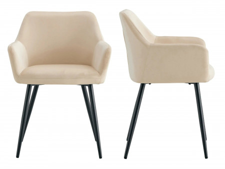Chaises design - Lot de 2 - LINA - Velours beige