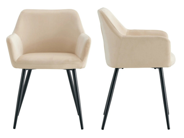 Chaises design - Lot de 2 - LINA - Velours beige