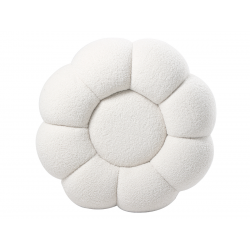 Pouf avec piètement couleur or - BLUM - Tissu boucle créme