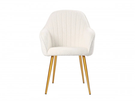 Chaises design - Lot de 2 - JESSICA - Tissu boucle crème pied noir