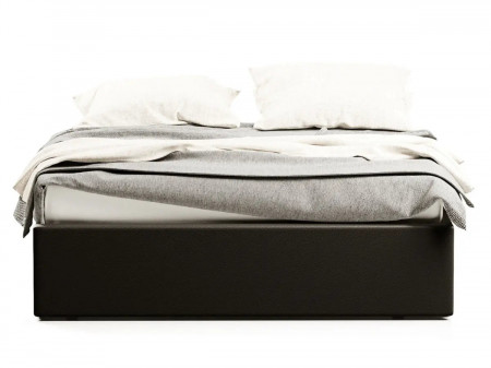 Sommier coffre - MARGO - Simili cuir noir / 140X190 cm