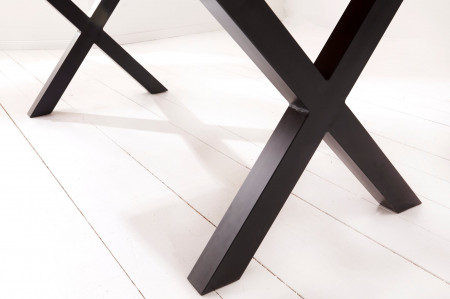 Table à manger en bois massif bordé d'arbre AMAZONAS 200 cm marron S