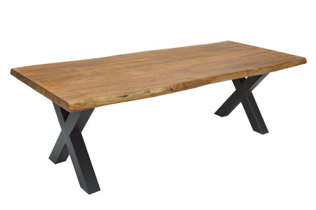 Table à manger en bois massif MAMMUT NATURE 240cm bord en acacia cadr