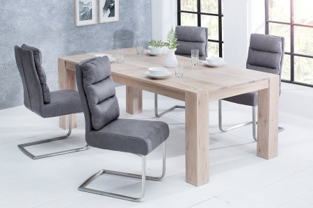 Lot de 2x chaises cantilever design COMFORT gris vintage avec structur