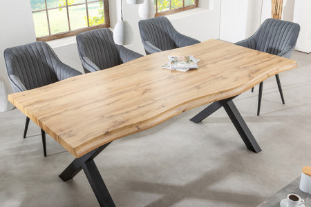 Table à manger industrielle WILD 200 cm design chêne sauvage marron 
