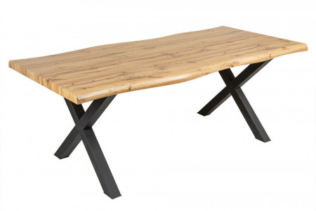 Table à manger industrielle WILD 200 cm design chêne sauvage marron 