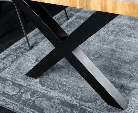 Table à manger industrielle WILD 200 cm design chêne sauvage marron 