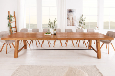 Table à manger massive FINCA 300 cm en pin recyclé marron vintage - 