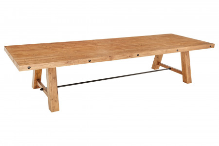 Table à manger massive FINCA 400 cm en pin recyclé marron vintage - 