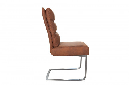 Lot de 2x chaises cantilever design COMFORT marron clair avec structur