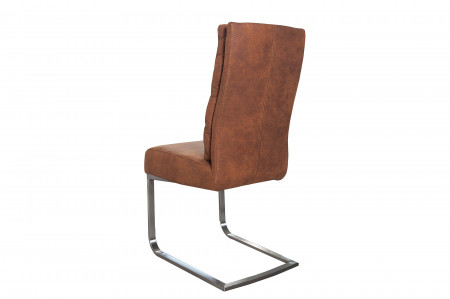 Lot de 2x chaises cantilever design COMFORT marron clair avec structur