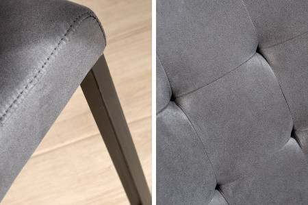 Lot de 2x chaises cantilever design OXFORD vintage gris microfibre str