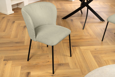 Lot de 2x chaises design LYON cordon menthe pieds métal noir - LYON