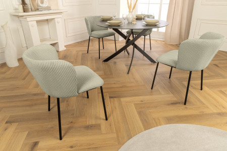 Lot de 2x chaises design LYON cordon menthe pieds métal noir - LYON