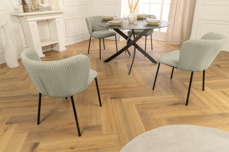 Lot de 2x chaises design LYON cordon menthe pieds métal noir - LYON