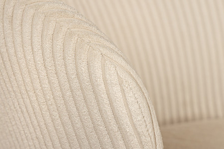 Lot de 2x chaises design LYON velours côtelé beige pieds métal noir