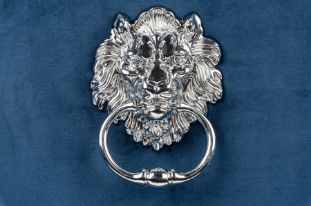 Lot de 2x chaises design MODERNE BAROQUE velours bleu roi avec tête d