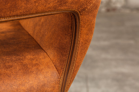 Chaise design MUSTANG en microfibre marron antique avec accoudoirs - M