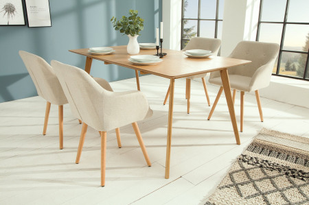 Lot de 2x chaises design rétro SCANDINAVIA MEISTERSTÜCK beige avec a