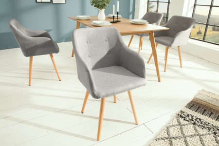 Lot de 2x chaises design rétro SCANDINAVIA MEISTERSTÜCK gris clair a