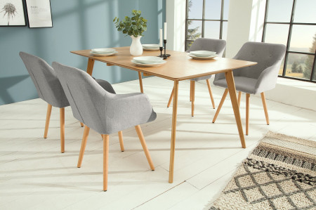 Lot de 2x chaises design rétro SCANDINAVIA MEISTERSTÜCK gris clair a
