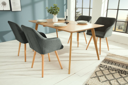 Lot de 2x chaises design rétro SCANDINAVIA MEISTERSTÜCK grise avec a